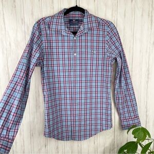 Vineyard Vines Mens Slim Fit Tucker Dress Shirt Pink and blue